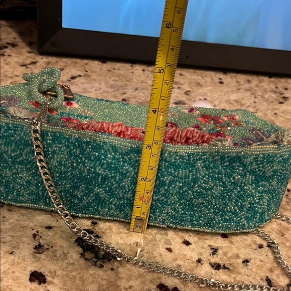 Mary Frances Aqua and Coral Beaded Flamingo Bag - Picture 8 of 8